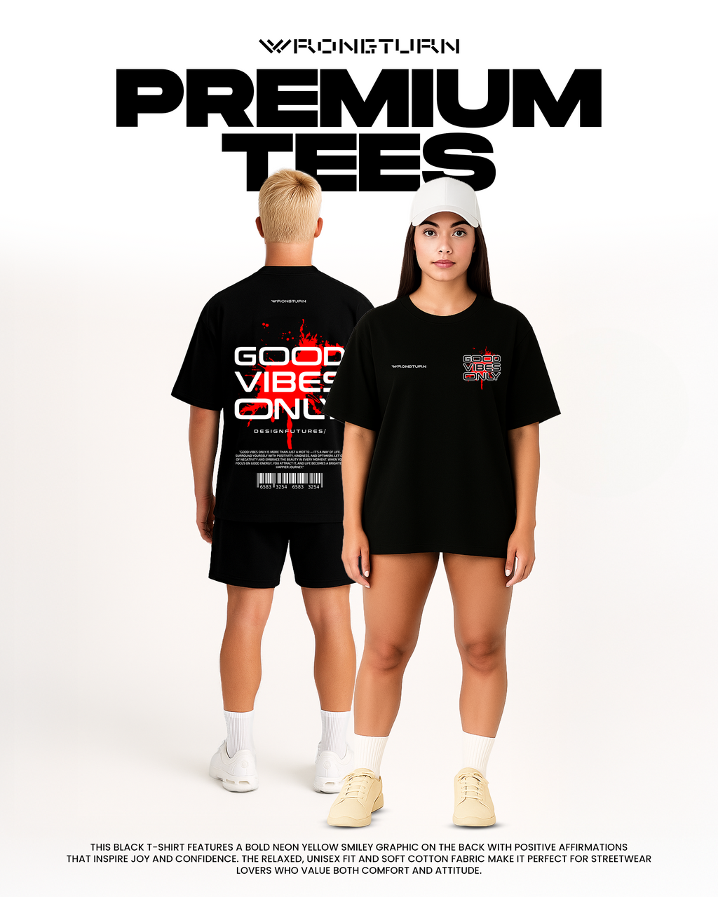 GOOD VIBES ONLY Oversized Tee